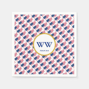 USA Flag Celebration Birthday Heritage Party Napkin