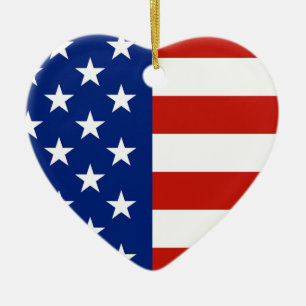 USA flag Ceramic Ornament