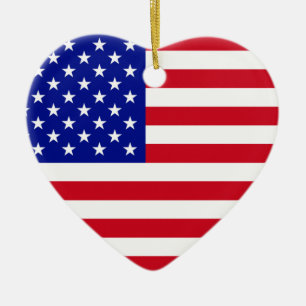 USA Flag Ceramic Ornament
