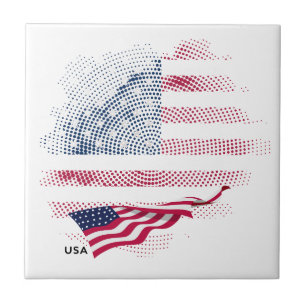USA flag Ceramic Tile