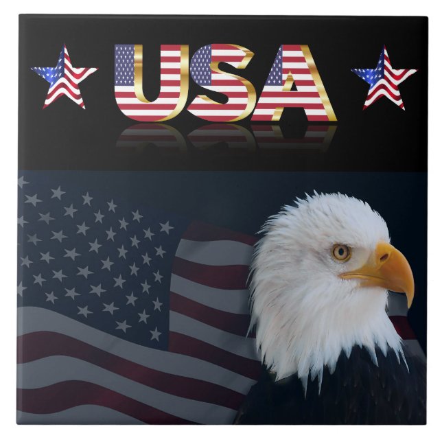 Usa flag ceramic tile (Front)