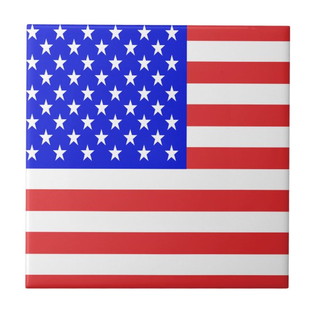 USA Flag Ceramic Tile (Front)