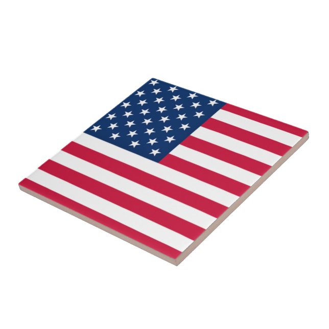 USA Flag Ceramic Tile - Patriotic (Side)