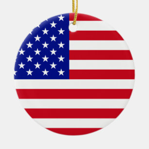 USA Flag Ceramic Tree Decoration