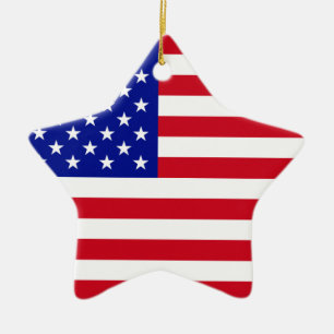 USA Flag Ceramic Tree Decoration