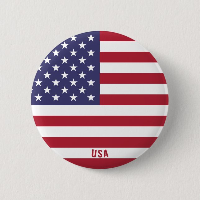 USA Flag Charming Patriotic 6 Cm Round Badge (Front)
