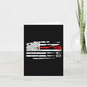 Usa Flag Chef Knife Bbq Cooking Funny Job Birthday Card