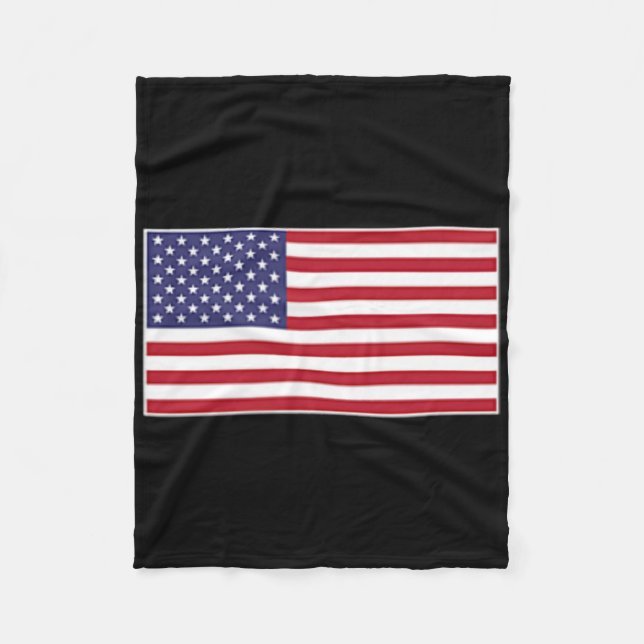 Usa Flag Chest Patch Star Spangled Banner American Fleece Blanket (Front)