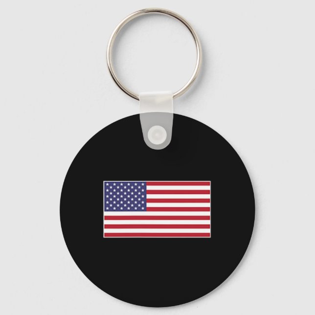 Usa Flag Chest Patch Star Spangled Banner American Key Ring (Front)