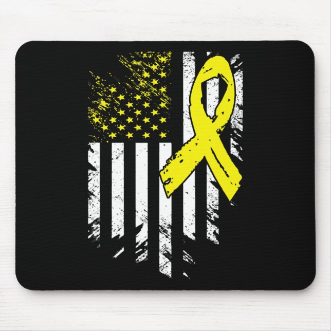 USA Flag Childhood Cancer Awareness Family Support Mouse Pad (Front)