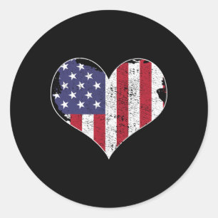 Usa Flag Classic Round Sticker