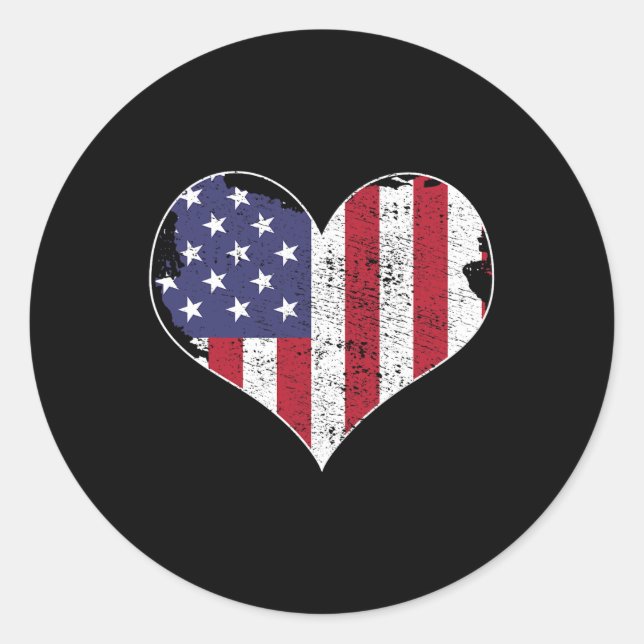 Usa Flag  Classic Round Sticker (Front)