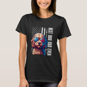 USA Flag Cockapoo Dogs Best Dog Dad Ever Fathers D T-Shirt