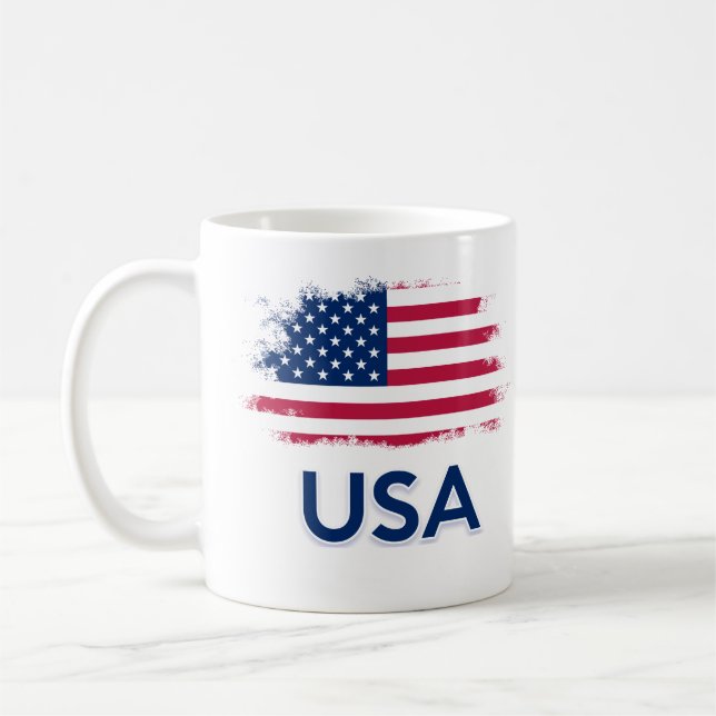 USA Flag  Coffee Mug (Left)