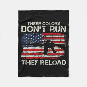 Usa Flag Colors Don't Run They Reload - Soldier (o Fleece Blanket