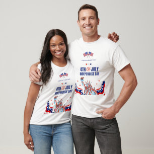 USA Flag Colours Company Logo Custom 4th of July T-Shirt