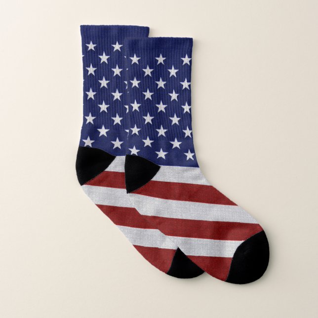 USA Flag Colours Printed Socks (Pair)
