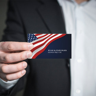 USA Flag | Corner | Dark blue background Business Card