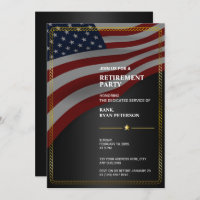 USA Flag | Corner | Gold Rope Frame | Black