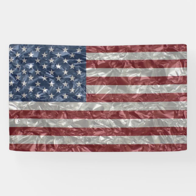 USA Flag - Crinkled Banner (Horizontal)
