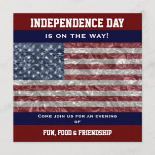 USA Flag - Crinkled Party Invite