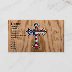 USA Flag Cross Business Card