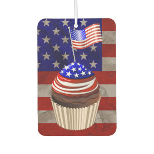 USA Flag Cupcakes Pattern Car Air Freshener