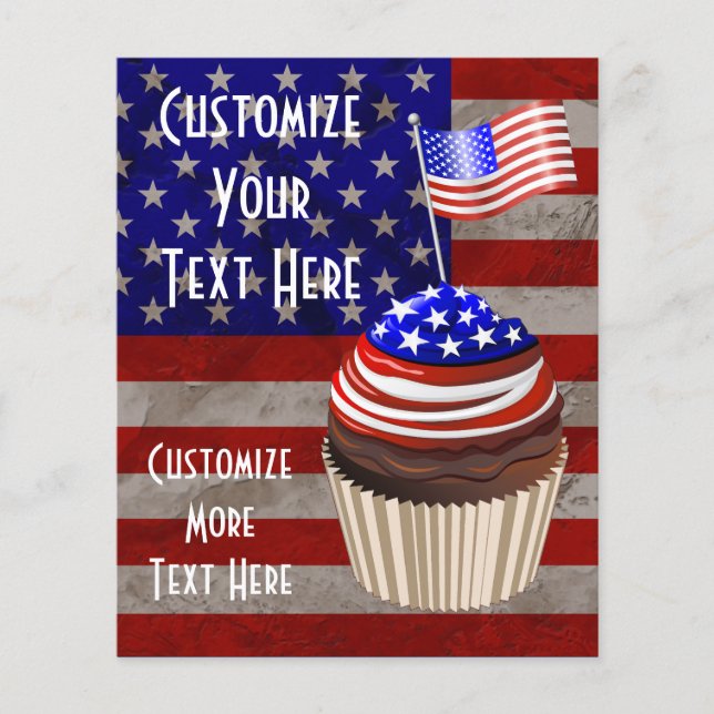 USA Flag Cupcakes Pattern Flyer (Front)