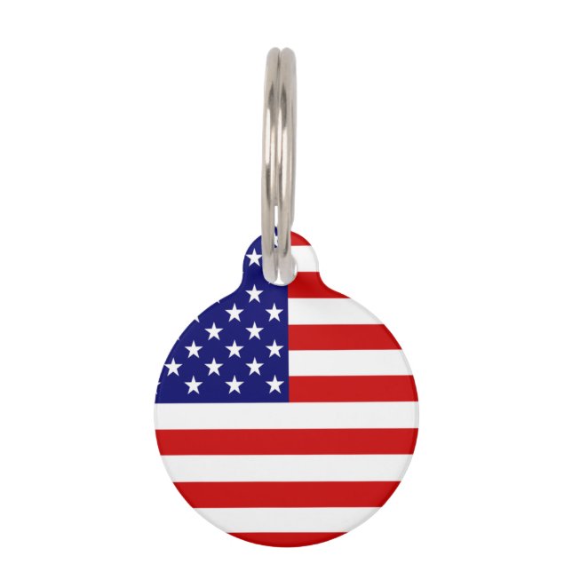 USA Flag Customisable Pet Tag arc2 (Front)