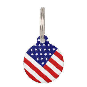 USA Flag Customisable ptcnt Pet Tag