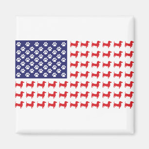 USA-Flag-Dachshund Magnet