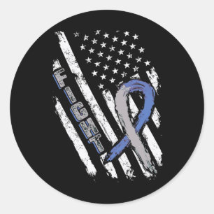 Usa Flag Diabetes Type 1 Awareness Family Support Classic Round Sticker