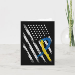 Usa Flag Down Syndrome Awareness Dad Mum Down Synd Card