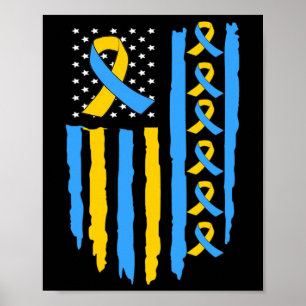 Usa Flag Down Syndrome Awareness Dad Mum Poster