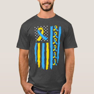 USA Flag Down Syndrome Awareness for men women kid T-Shirt