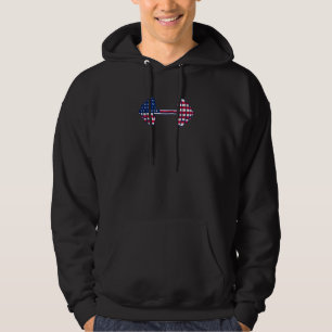 Usa Flag Dumbbell Bodybuilding Weight Lifting Dist Hoodie