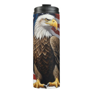 *~* USA Flag EAGLE Patriotic Bold America AP16 Thermal Tumbler