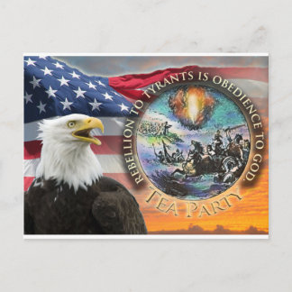 USA Flag Eagle Sunrise Tea Party Postcard