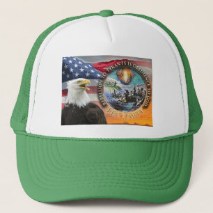 USA Flag Eagle Sunrise Tea Party Trucker Hat