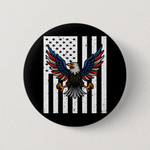 Usa Flag Eagles 4th Of July 1776 Freedom Independe 6 Cm Round Badge