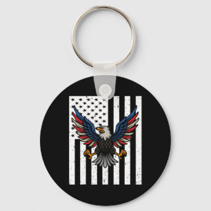 Usa Flag Eagles 4th Of July 1776 Freedom Independe Key Ring