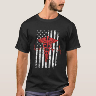 USA Flag EMT Nurse Doctor First Responder Gifts Wo T-Shirt