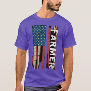 USA Flag Farmer American Farmers Patriotic funny T-Shirt