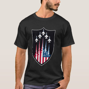 USA Flag Fighter Jets Military Patriotic Veteran G T-Shirt