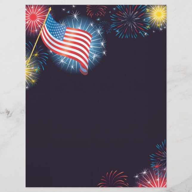 USA Flag & Fireworks Flyer (Front)
