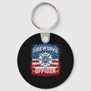 Usa Flag Fireworks Officer Safety Director Pyro Te Key Ring