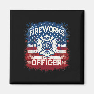 Usa Flag Fireworks Officer Safety Director Pyro Te Magnet