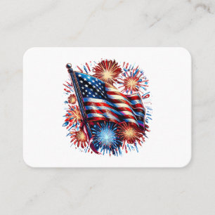 USA Flag Fireworks Patriotic Business Card