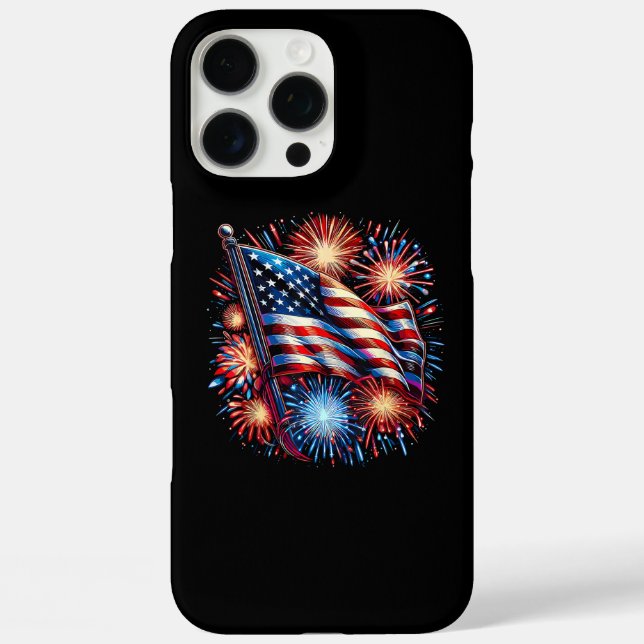USA Flag Fireworks Patriotic Case-Mate iPhone Case (Back)