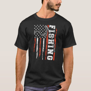 USA flag fishing reel cool papaw T-Shirt